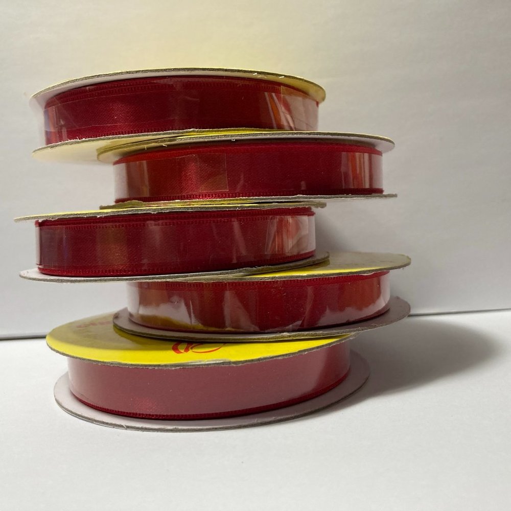 5 Coin Edge Ribbon Solid Red